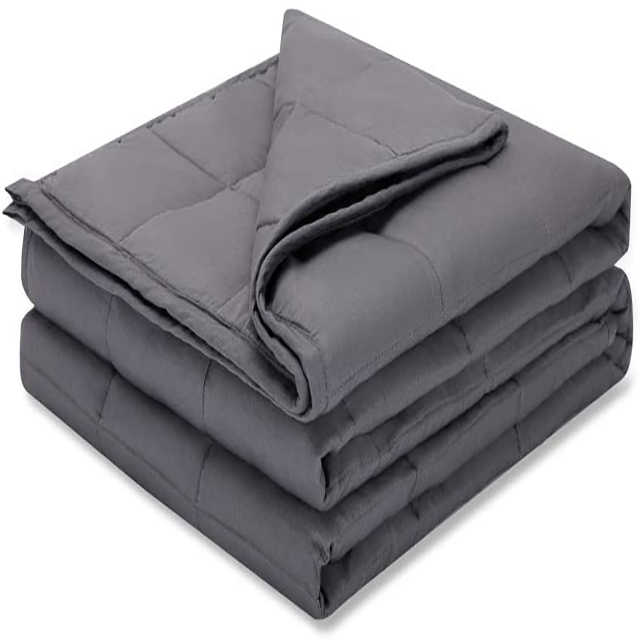 שמיכת כובד עשויה 100% כותנה טבעית, מוסמכת Oeko-Tex (תקן הסמכה בינלאומי למוצרי טקסטיל)