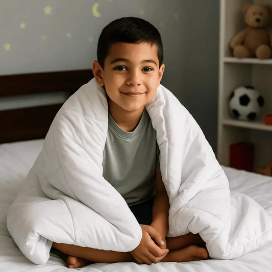 Heavy weighted blanket for deep sleep, made of 100% cotton, designed for children, ADHD, anxiety, and sensory therapy.