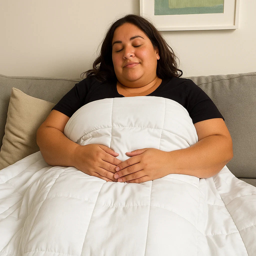 שמיכה כבדה לבנה מרגיעה 100% כותנה לשיפור השינה שלכם בלילה 9 ק"ג