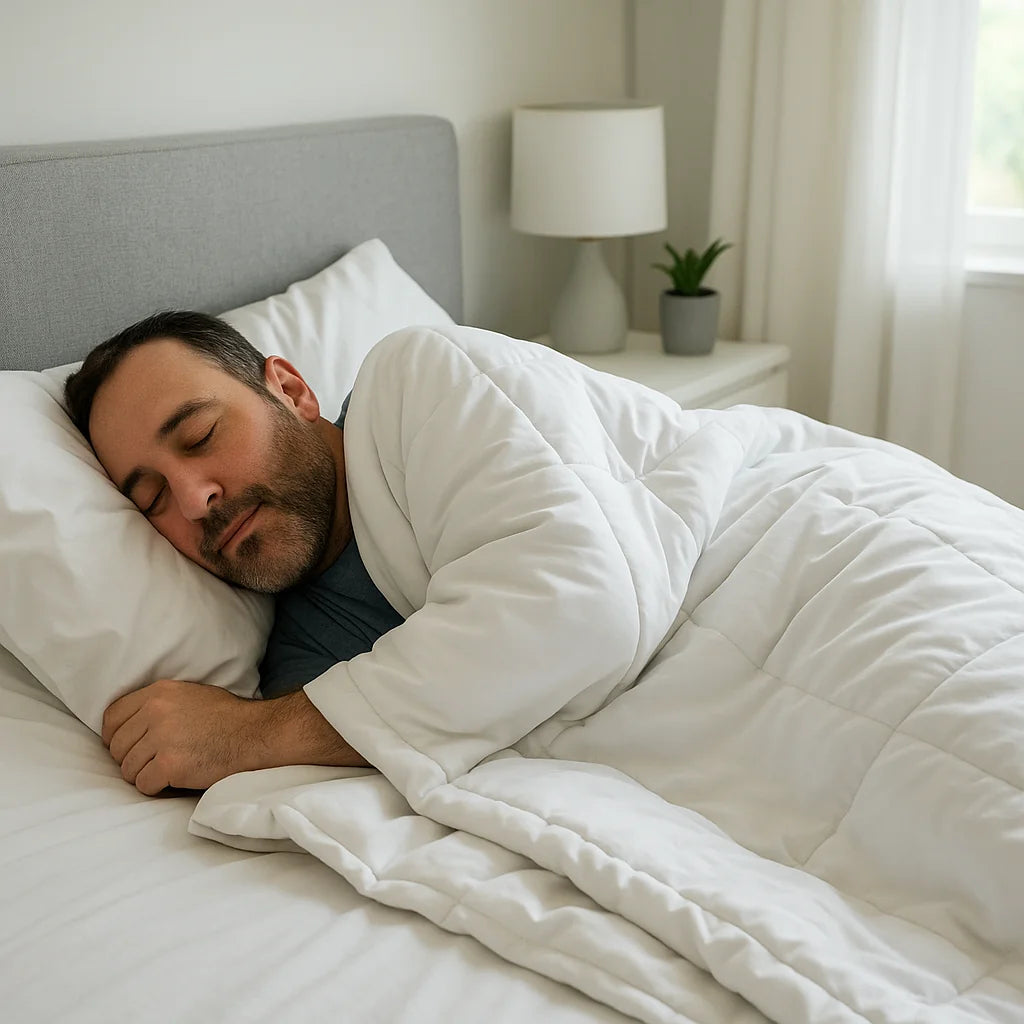 שמיכה כבדה לבנה מרגיעה 100% כותנה לשיפור השינה שלכם בלילה 9 ק"ג