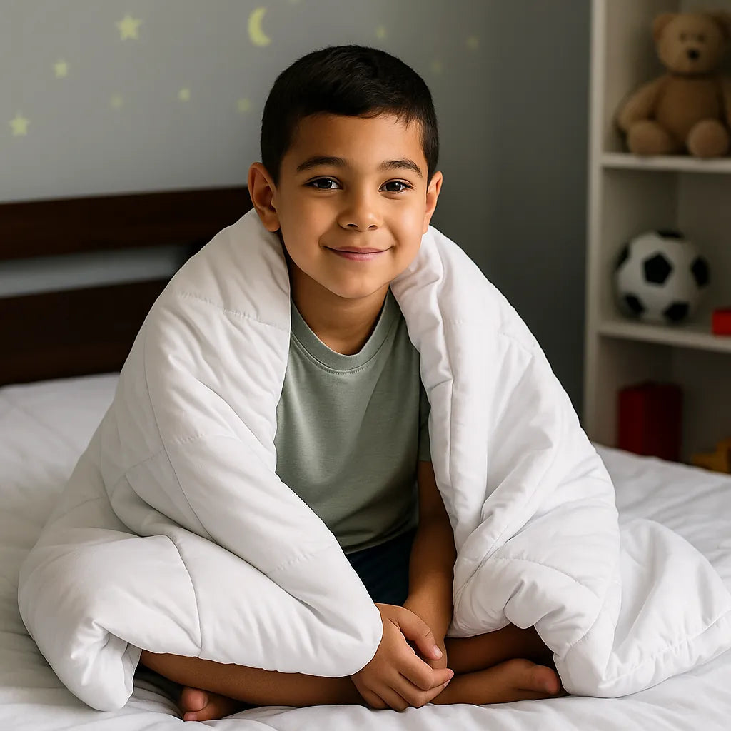 שמיכה כבדה מרגיעה ומשחררת לחץ- מתאימה לטיפול חרדה, ADHD ושינה עמוקה