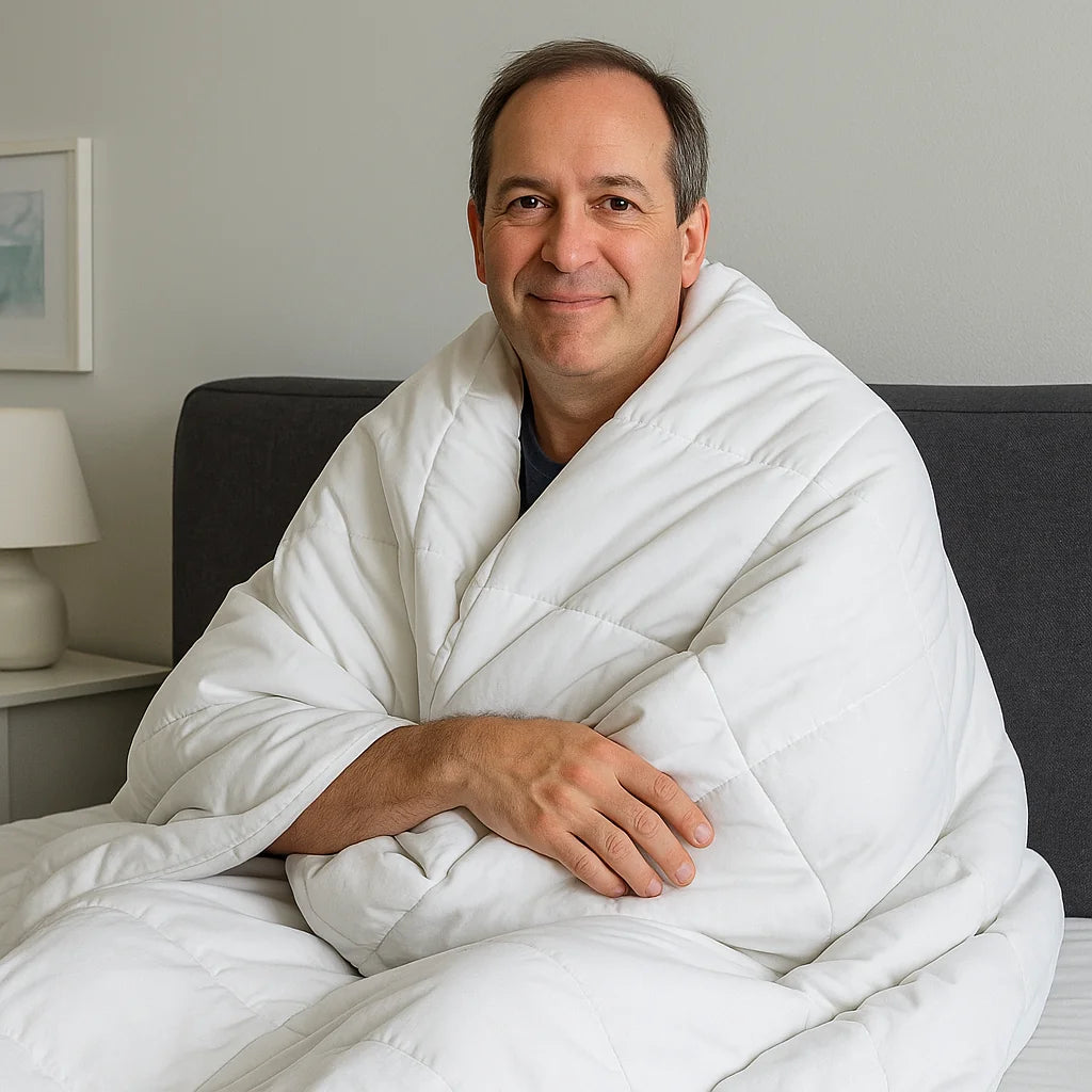 שמיכה כבדה לבנה מרגיעה 100% כותנה לשיפור השינה שלכם בלילה 9 ק"ג