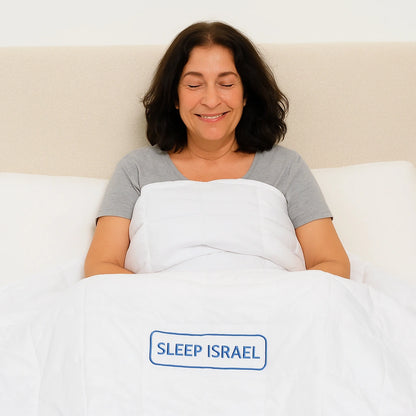 שמיכה כבדה לבנה מרגיעה 100% כותנה לשיפור השינה שלכם בלילה 7 ק"ג